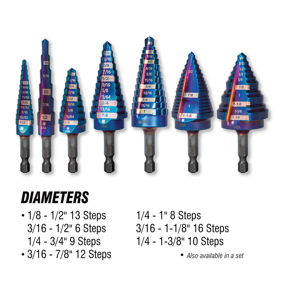 16 Step Mach-Blue Drill Bit - 19023