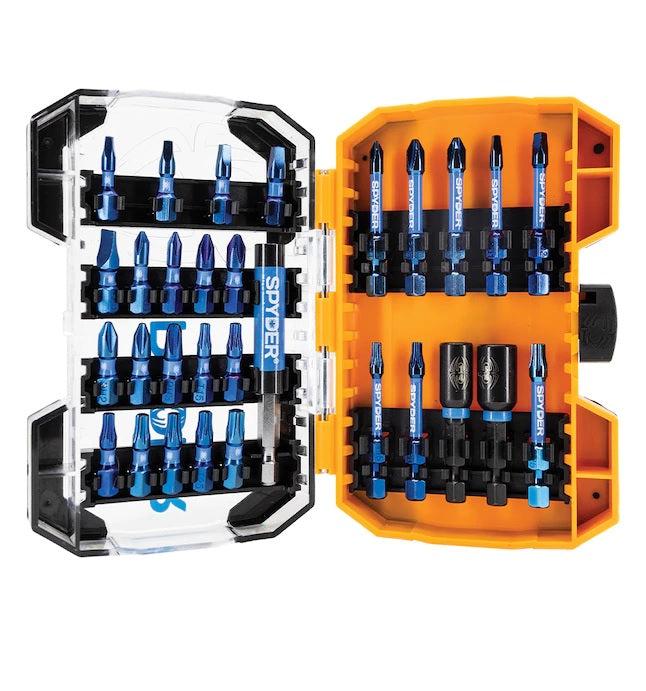 Spyder Mach-Blue 30-Piece 1/4-in x Set Impact Driver Bit Set