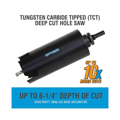 Spyder 600833 4 Inch Tungsten Carbide Tipped Deep Cut Hole Saw