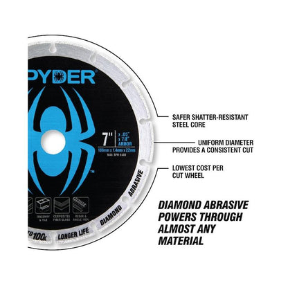 Spyder 14004 Diamond Cut-Off Wheel, 4" +bushing 1/4"