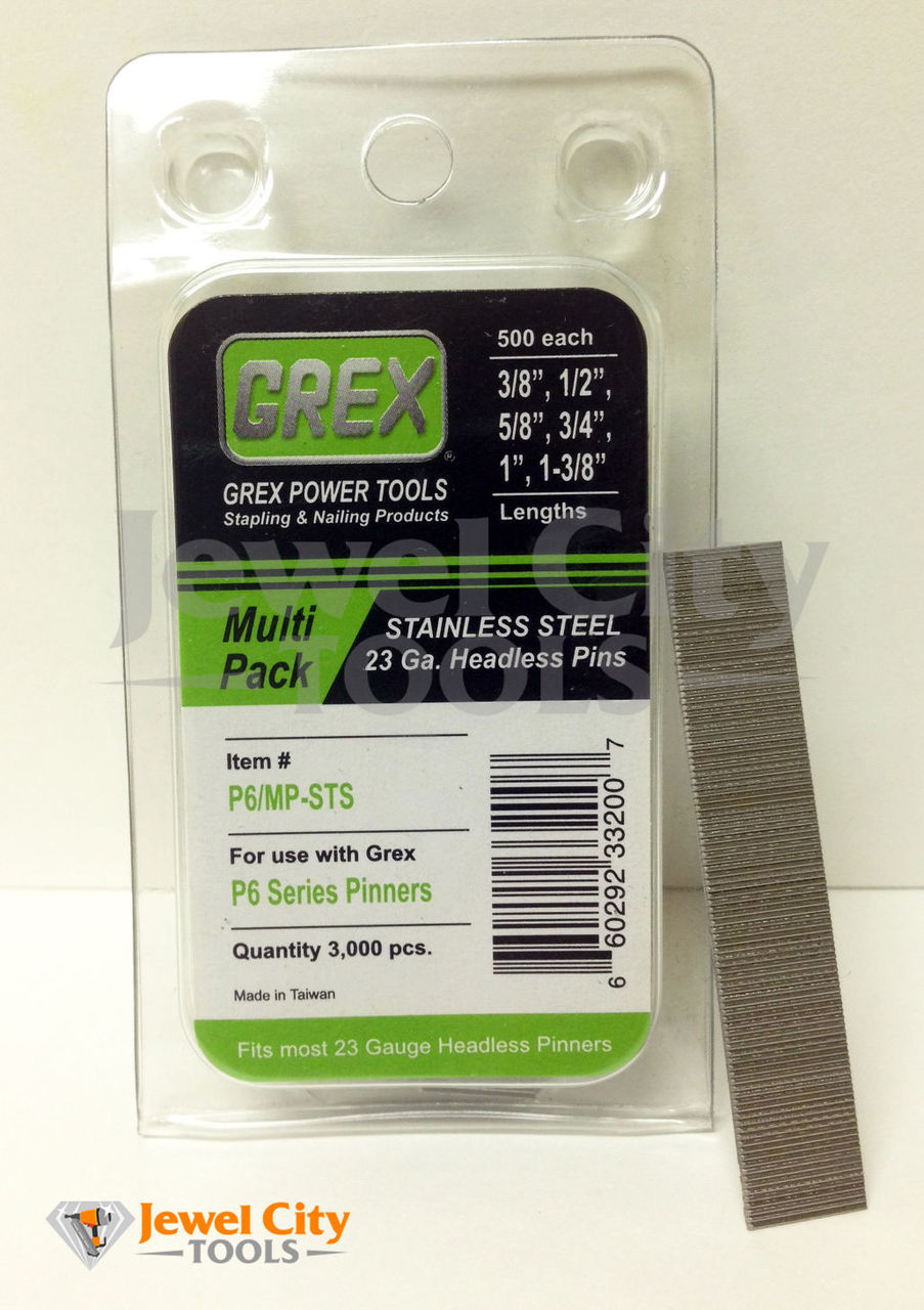 Grex 23 Gauge Stainless Steel Multi Pack Headless Pins P6/MP-STS