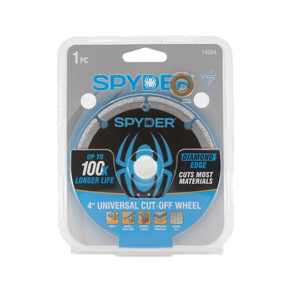Spyder 14004 Diamond Cut-Off Wheel, 4" +bushing 1/4"