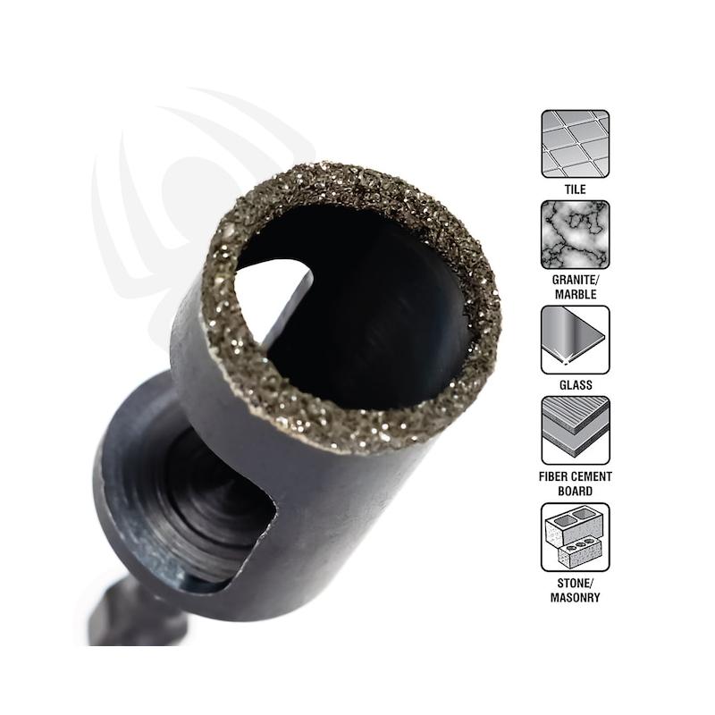 Spyder 600849 3/8" Diamond Arbor Hole Saw Bit, Premium Boron Coated