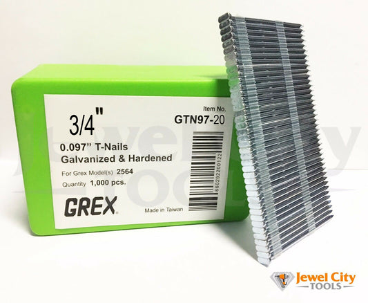 Grex 0.097" GTN97-20 3/4" T-Nails for Concrete Galvanized & Heat Treated  (Qty: 2,000)