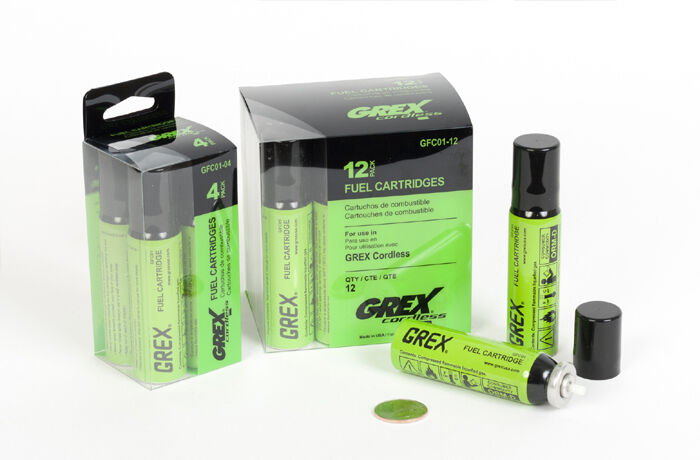 Grex GFC01-12 12-Pack Air Gas Fuel Cells Shots Cartridge For Cordless GCP650 GC1850 and GCH850 GFC0112